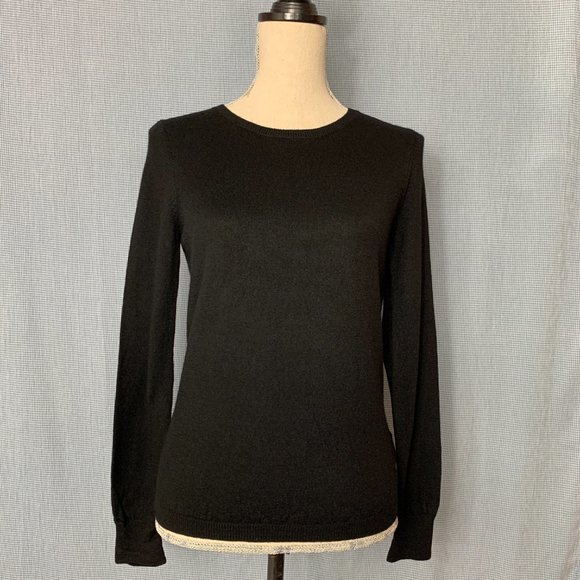 Women's Merino WOOL Sweater / BLACK Wool Pullover / Women's MEDIUM Sweater / - Picture 5 of 5